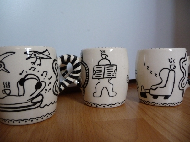 Coffee mugs serie of 6 by Pieter Buijs