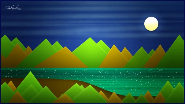 Night Mountains Landscape by Daniel Ferreira-Leites