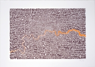 Map of Greater London - neon orange / bark