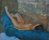 Reclining Nude - turquoise