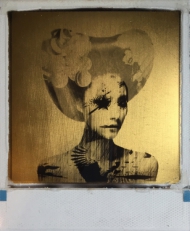 Last Kiss 24ct gold leaf Polaroid collage