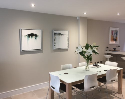2 Paintings recently sold, on show in their new home.
