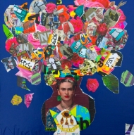Murakami Flowers in Frida Kahlo Vase with Colt M1911