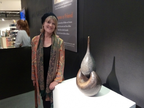 Me with 'Blessing' at the Mall Galleries, London