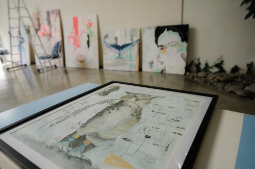 Seeting up the Art Show