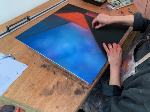 Lightscapes- Pastel on paper in progress