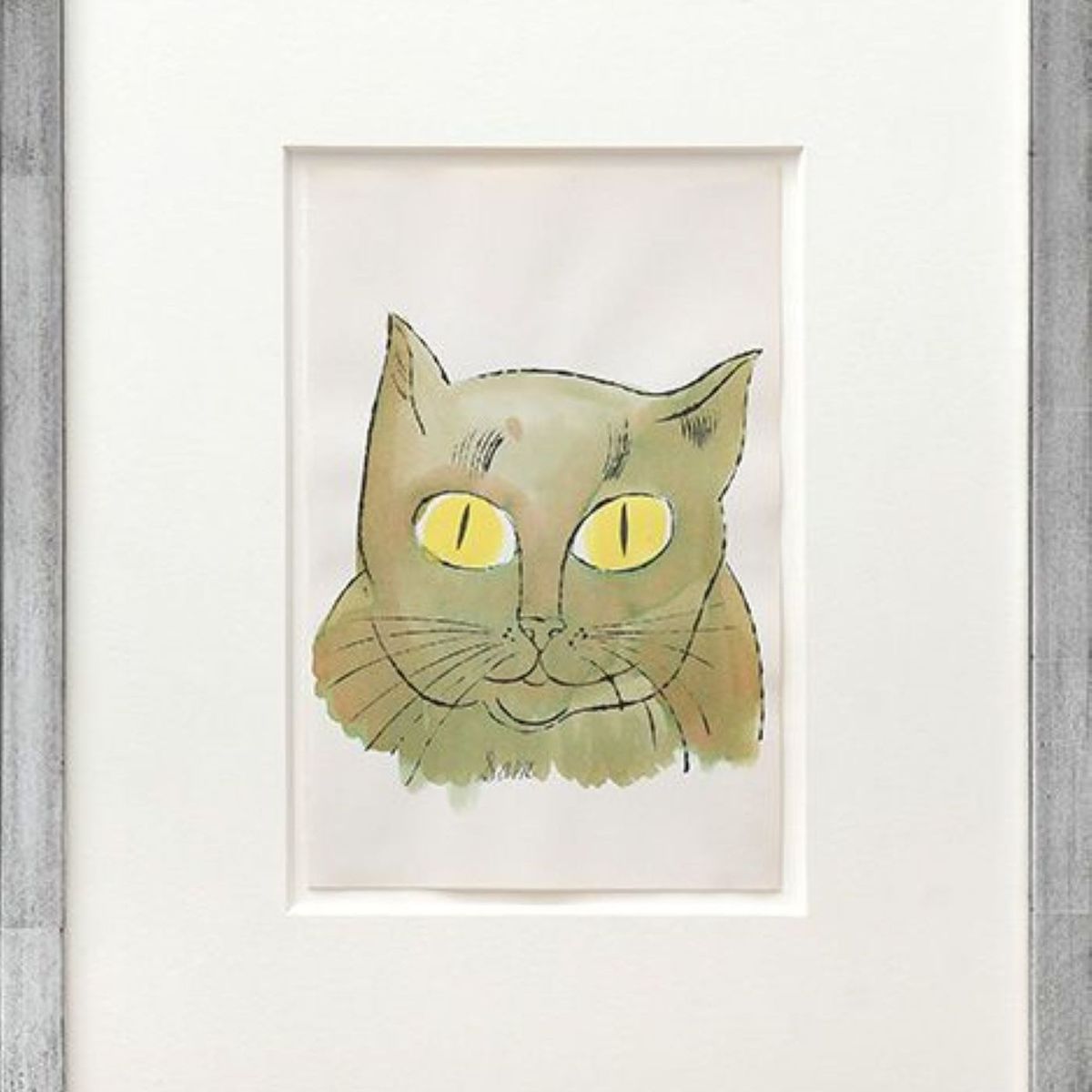 アンディ ウォーホル Sam Sam & Sam. [Yellow cat and kitten with orange eyes laying