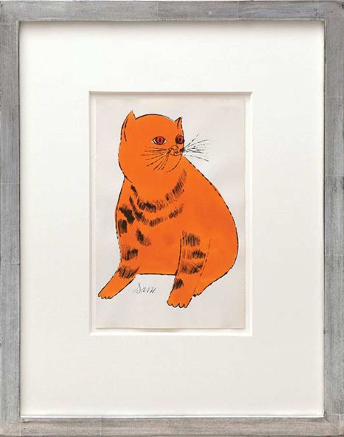 【模写】【限定100部・証明書付】Andy Warhol「Sam（レッド）」 Andy Warhol Cats Named Sam IV 53 (Unsigned Print) 1954