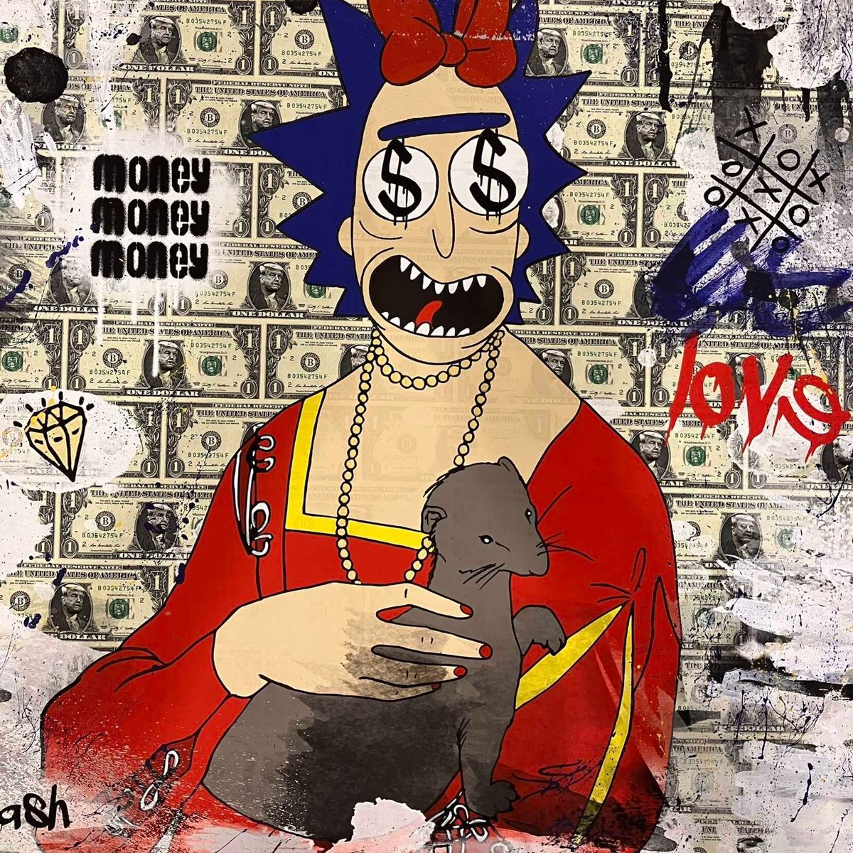 La dame aux bijoux by Misako Street Art | Buy Art Online | Rise Art