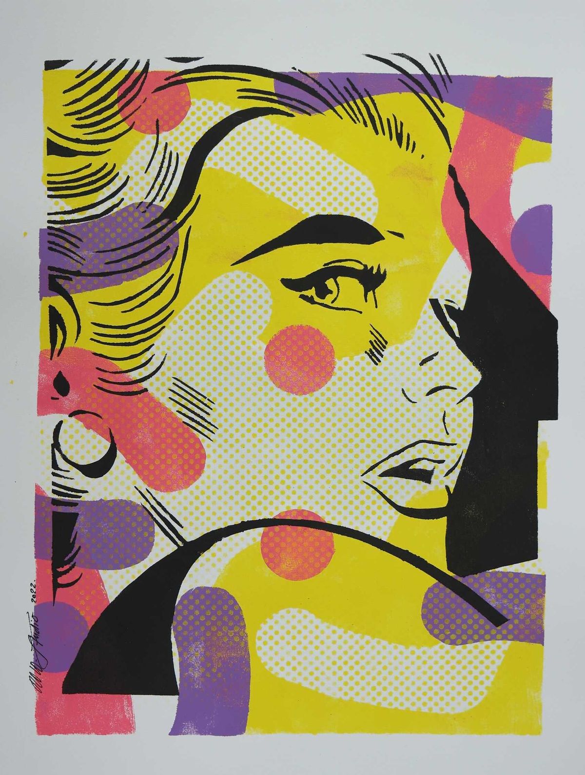Comic Girl in Yellow par Roco | Acheter de l'art en ligne | Rise Art