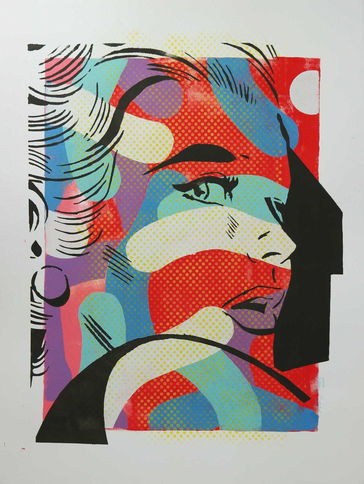 American Comic Girl in Blue by Roco | Buy Art Online | Rise Art
