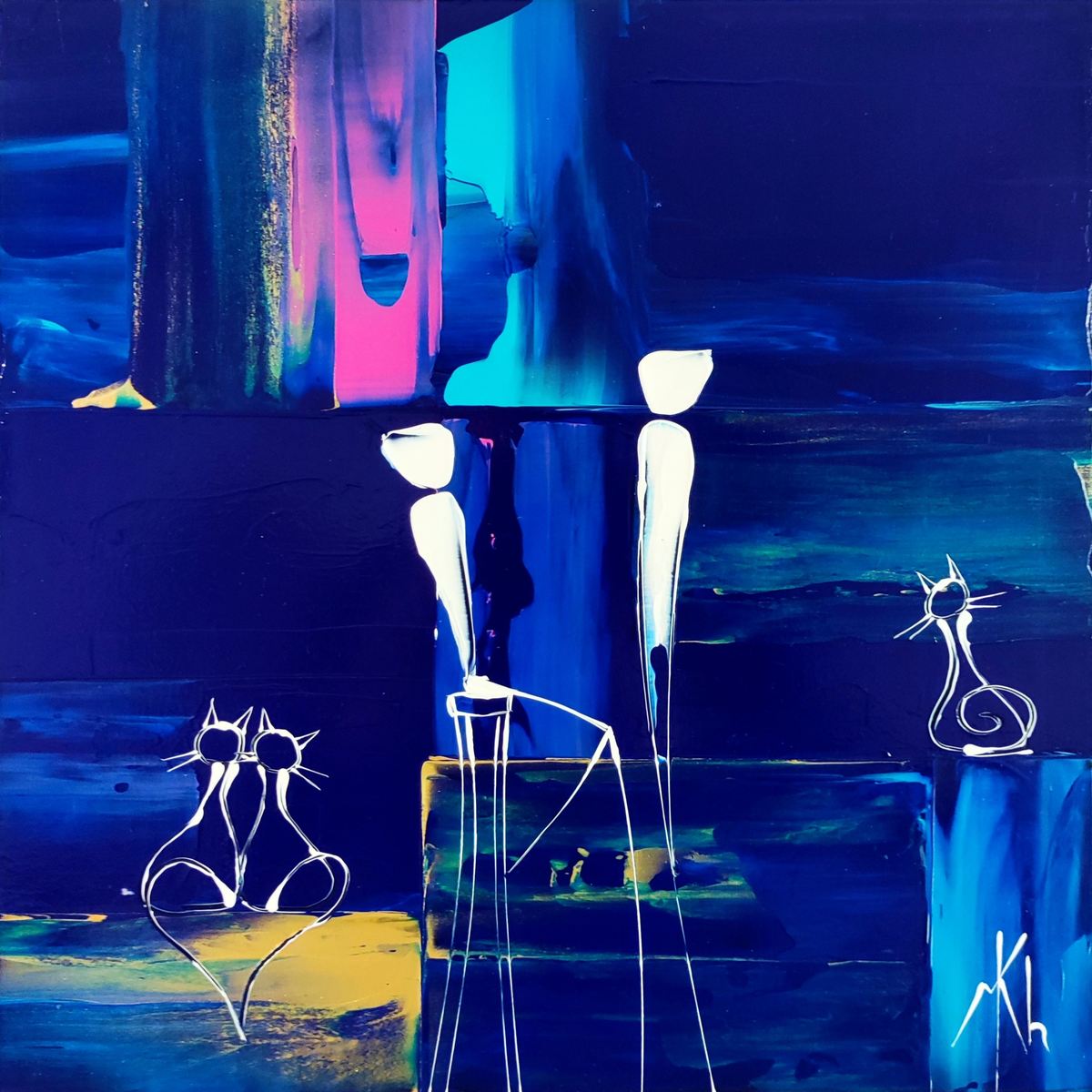 Chat sent l'amour par Mikha | Acheter de l'art en ligne | Rise Art