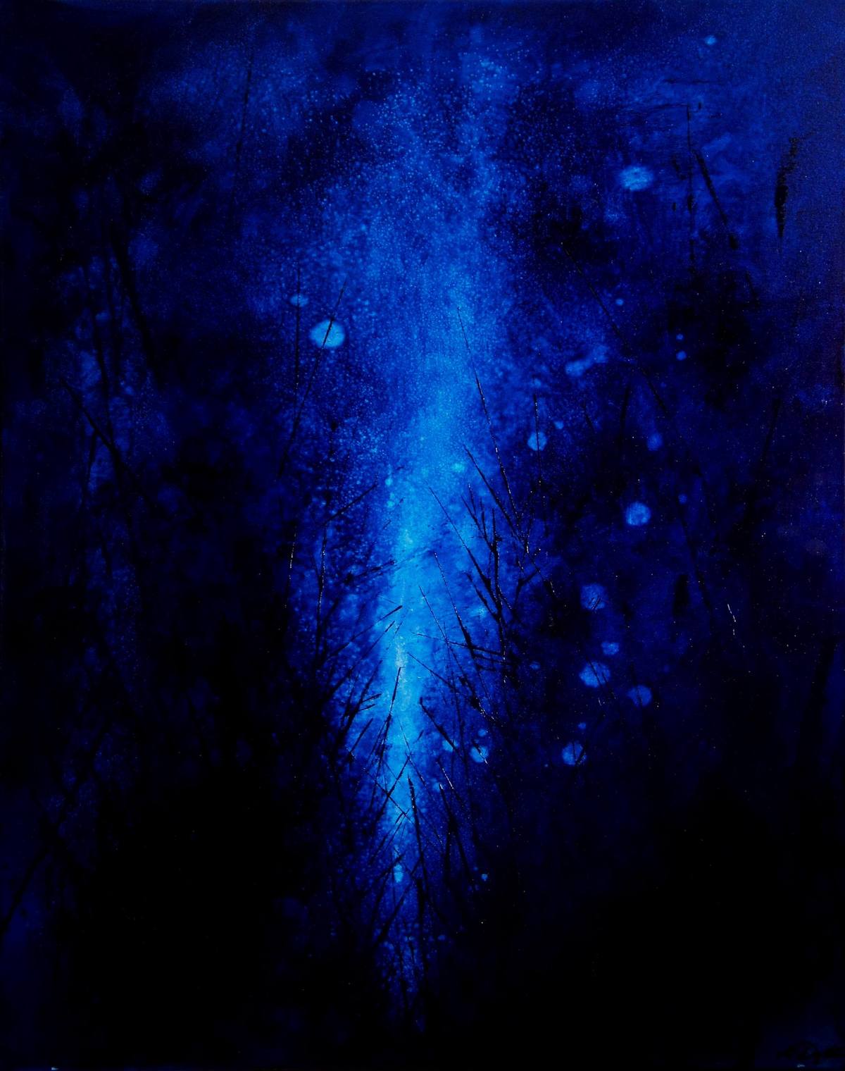 Deeper Blue (100 x 80 cm) XL oil (40 x 32 inches) by Ansgar Dressler ...