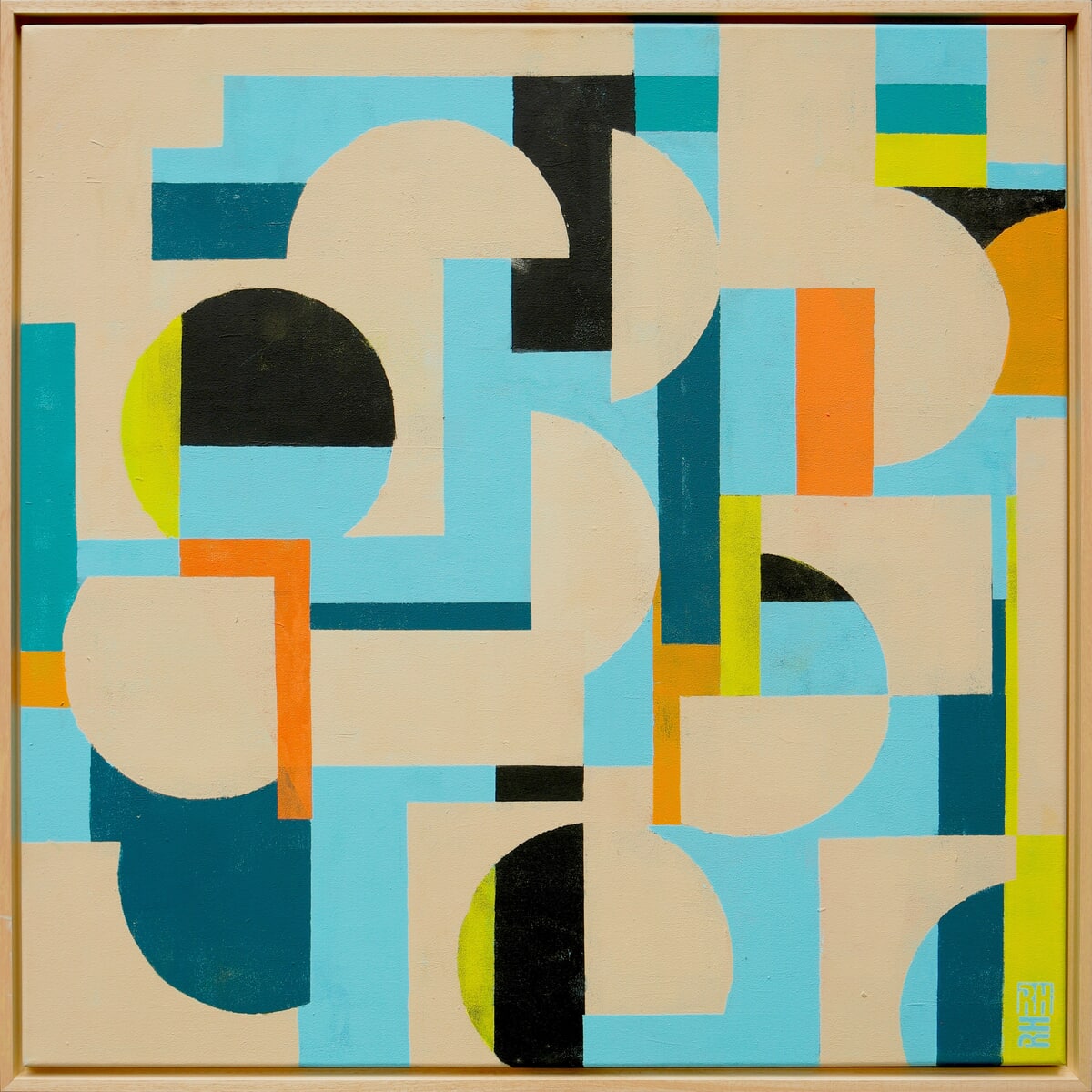 アート・デザイン・音楽 Next Houses / Ron Broadhurst Circle in Circle - the Maze Blue by Ronald Hunter | Buy Art Online