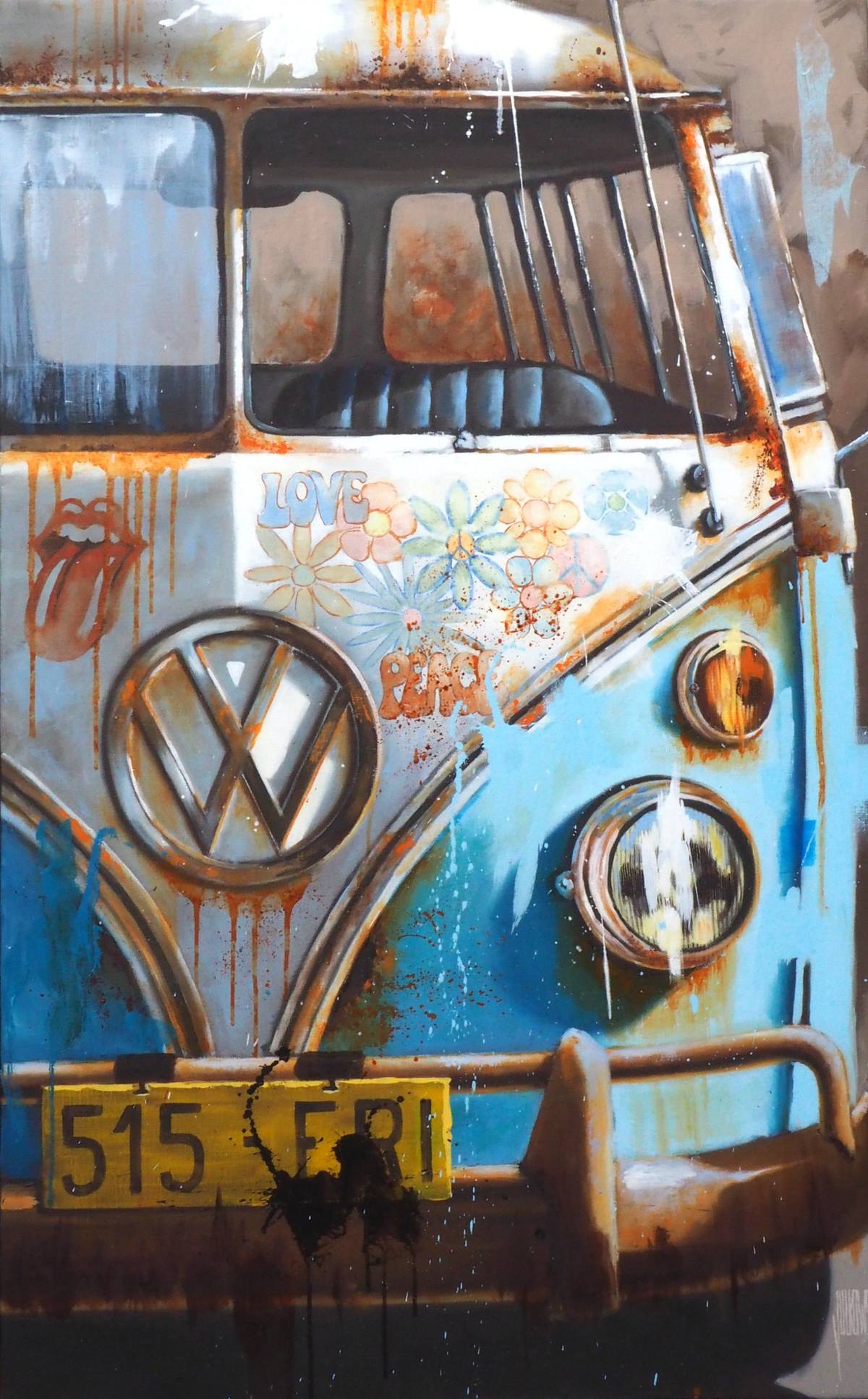 Combi VW Seventies par Sylvie Julkowski-Egard Acheter de l'art