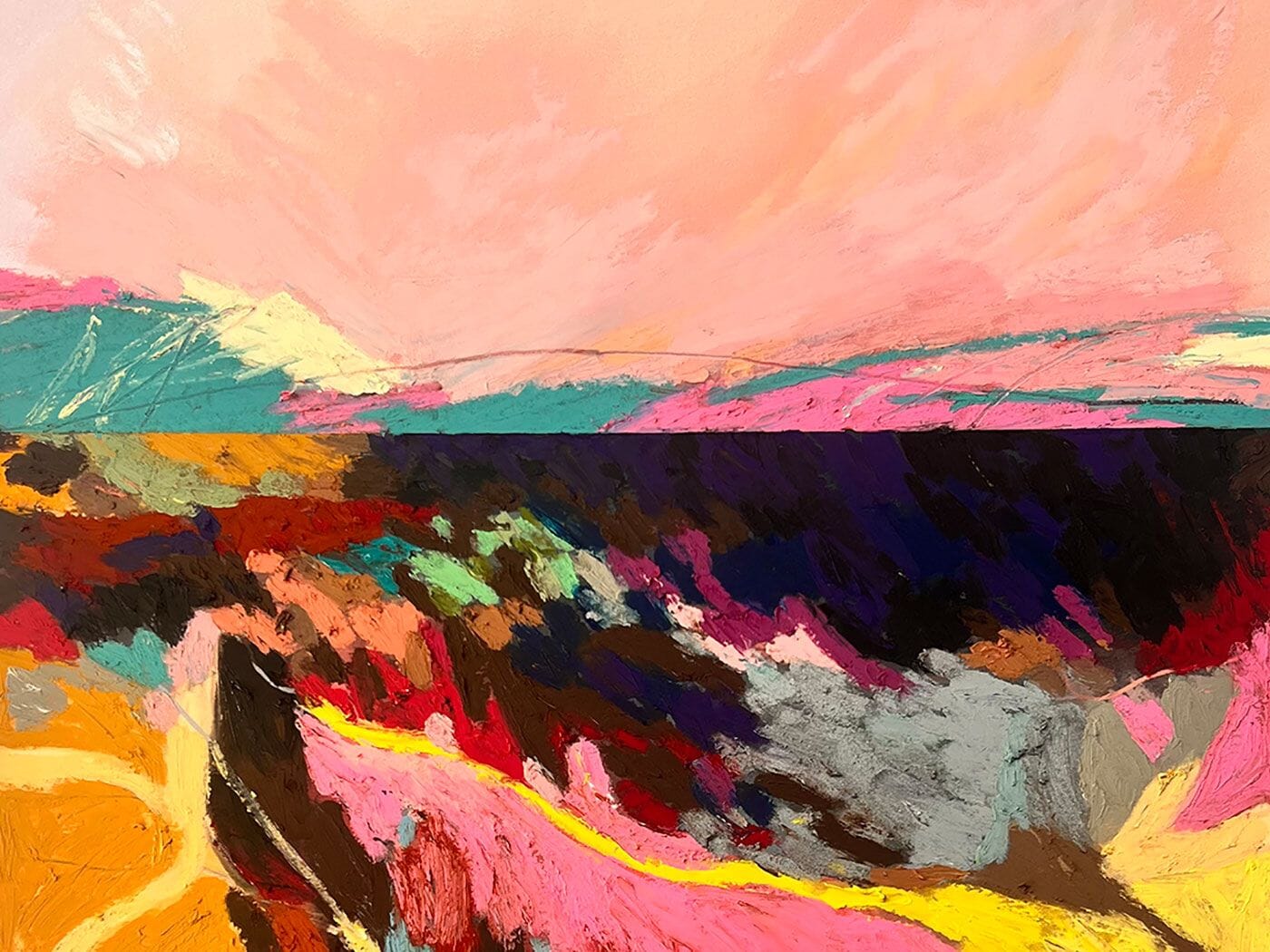 Bold Horizons: Creating the Oil Pastel Landscape in Abstraction