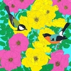 Bullfinch, Great Tit and Roses