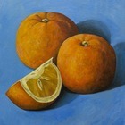 Seville Oranges on Blue