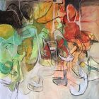 Abstract landscape. Summer evening. 