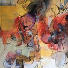 Abstract landscape. Before thunderstorm.