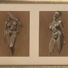 Étude de nu au fusain et au crayon blanc