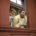 1943 New York. A Woman And Her Dog In The Harlem Section.