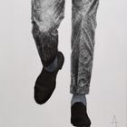 Encre grattée et cuir brun