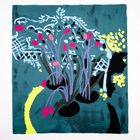 Light Blue Garden Seat With Violet Stalks