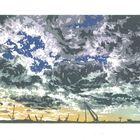 Nuages et nuées  II gris violet et ocre jaune