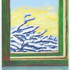 My Window with iPad drawing No. 610, 23rd December 2010. [Snow Covered Boughs]