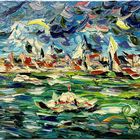 Passaggi in laguna olio su tela