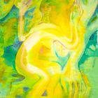 Joyful Goddesses Dancing With A Bird