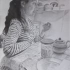 Woman in a Striped Shirt