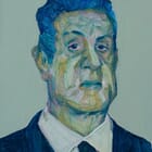 Portrait pop bleu vert de Sylvester Stallone