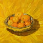 oranges in plate yellow