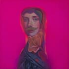 Blue Flower - Acrylic painting on board, Fetishes Series