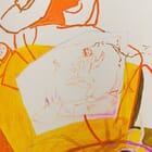 Just before the weighted feather drops