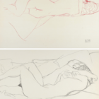Deux lithographies | Etudes 1 & 2 pour le serpent d'eau / Deux femmes enlacées, 1905 
