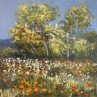Champ fleuri en été à Giverny
