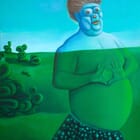 Mr Bubbles - Large Acrylic Emoji Bubble Body  Portrait on Canvas