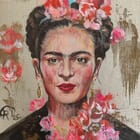 Frida with flowers