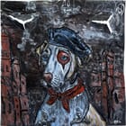 Tableau métal - Chien basque