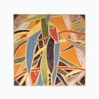 Feuilles, fond orange