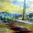 PAYSAGE VERT ET OR BRULANTS