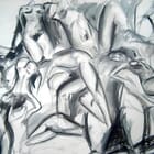 Erotisme de plomb 50x65cm - Mine plomb et térébenthine sur papier