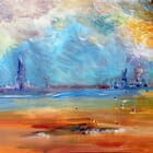 Usine dans le brouillard jaune