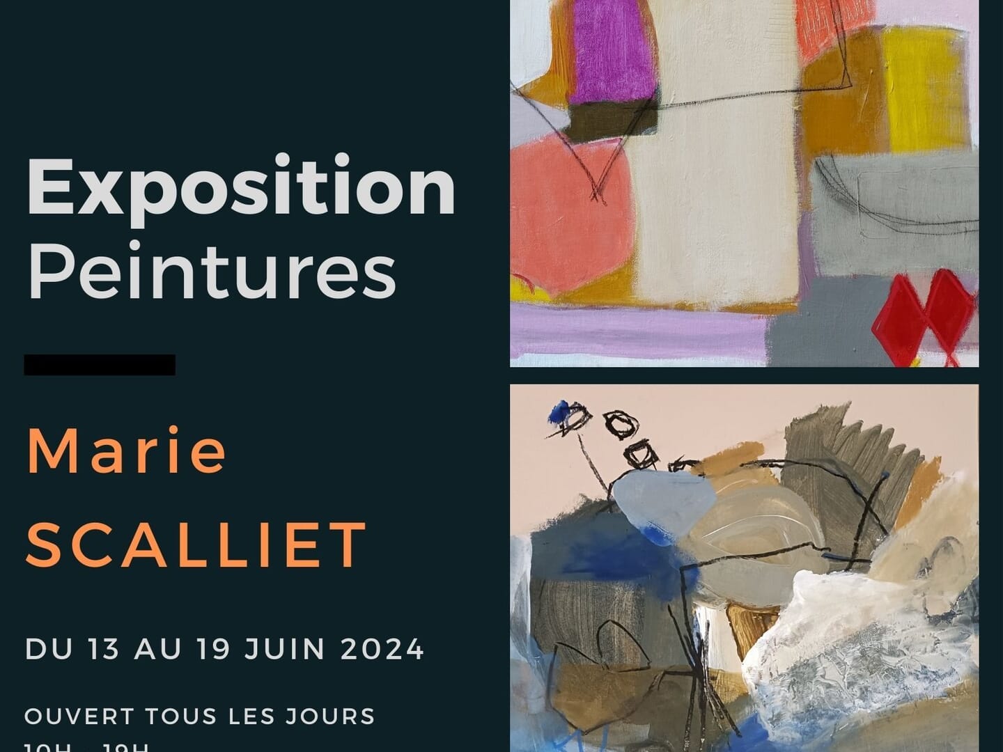 Marie SCALLIET, peintures, à La Galerie des Croisiers (CAEN, 14)
