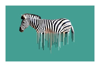 Zebra - Green by Carl Moore