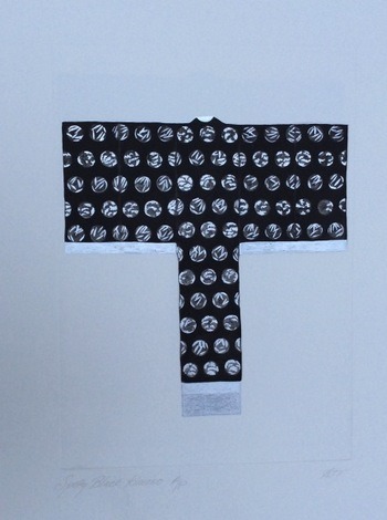 Dotty Black Kimono by Anna Toppin