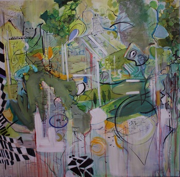 Kiss behind the glasshouse von Edina Gulyas